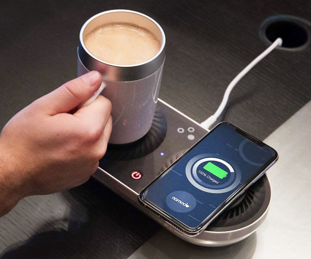 Nomodo Trio hot Wireless Qi-Certified Fast Charger with Mug